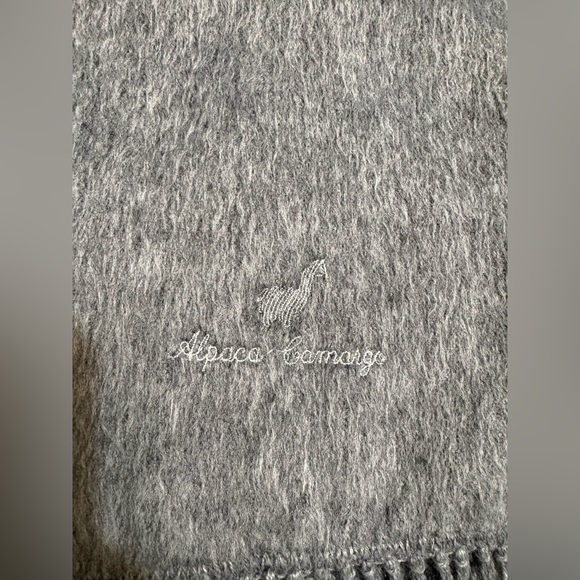Alpaca Camargo Gray Wool Scarf - Picture 2 of 4